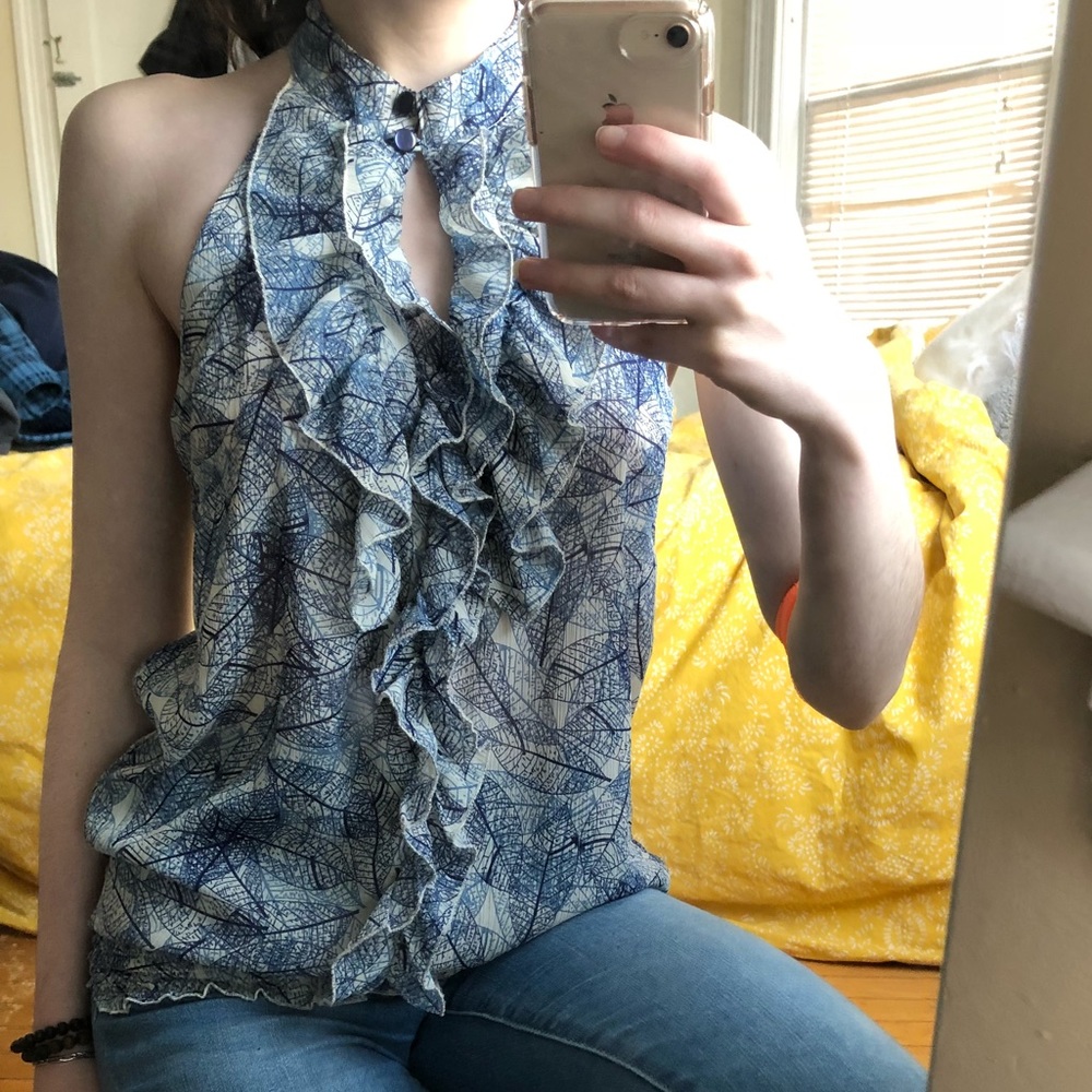 Forever 21 ruffle tank with halter neck
